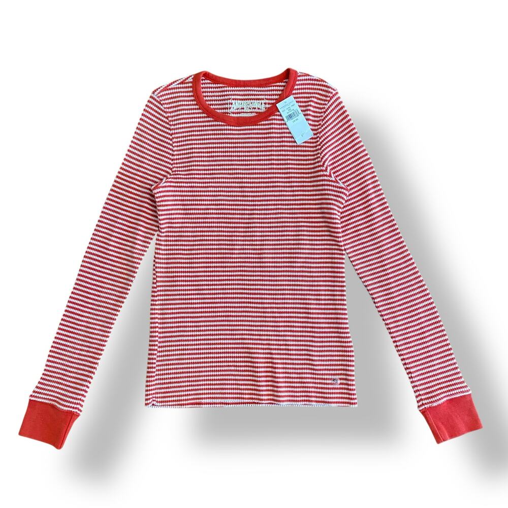 American Eagle NWT Striped Long Sleeve‎ Shirt Womens Size XS Red White